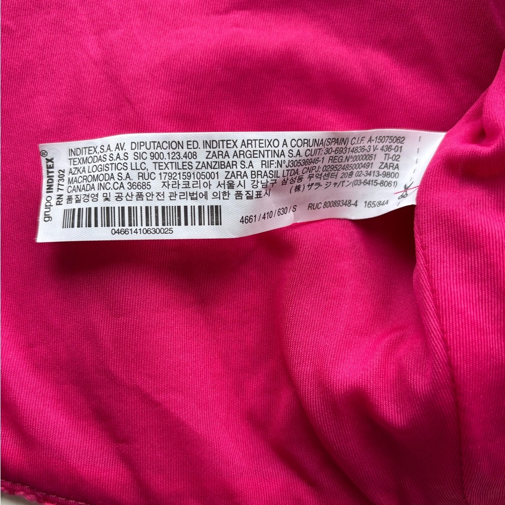 ZARA  Fuchsia Pink Textured Cropped Jacket with Rhinestone Buttons Size Small - Picture 8 of 15